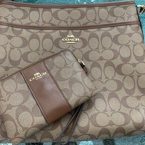 Coach File Crossbody Bag and Wristlet